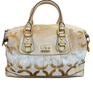 Coach Vintage 2004 Madison Gold Satchel Top Handle Signature C